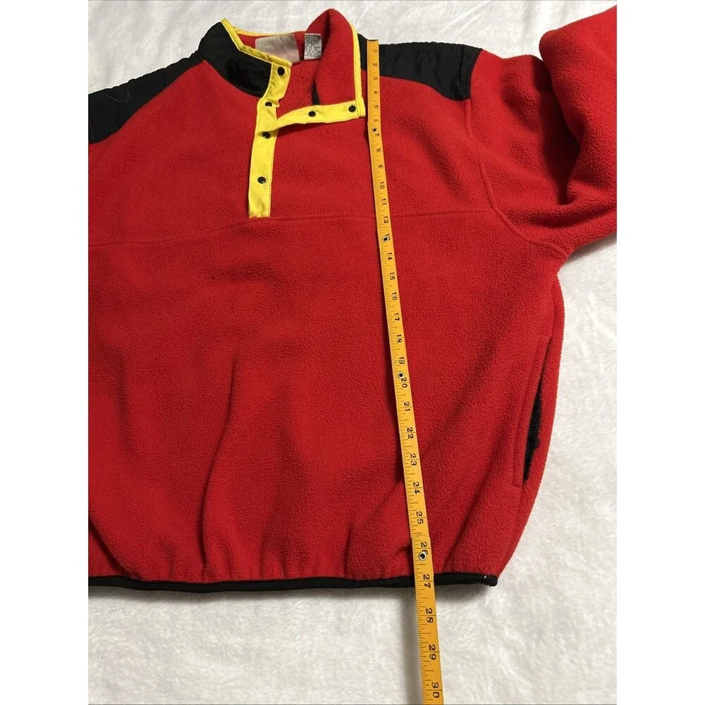 VTG 90's Marlboro Fleece Pullover Sweatshirt  1/4 Snap Red Mens XL WITH FLAW